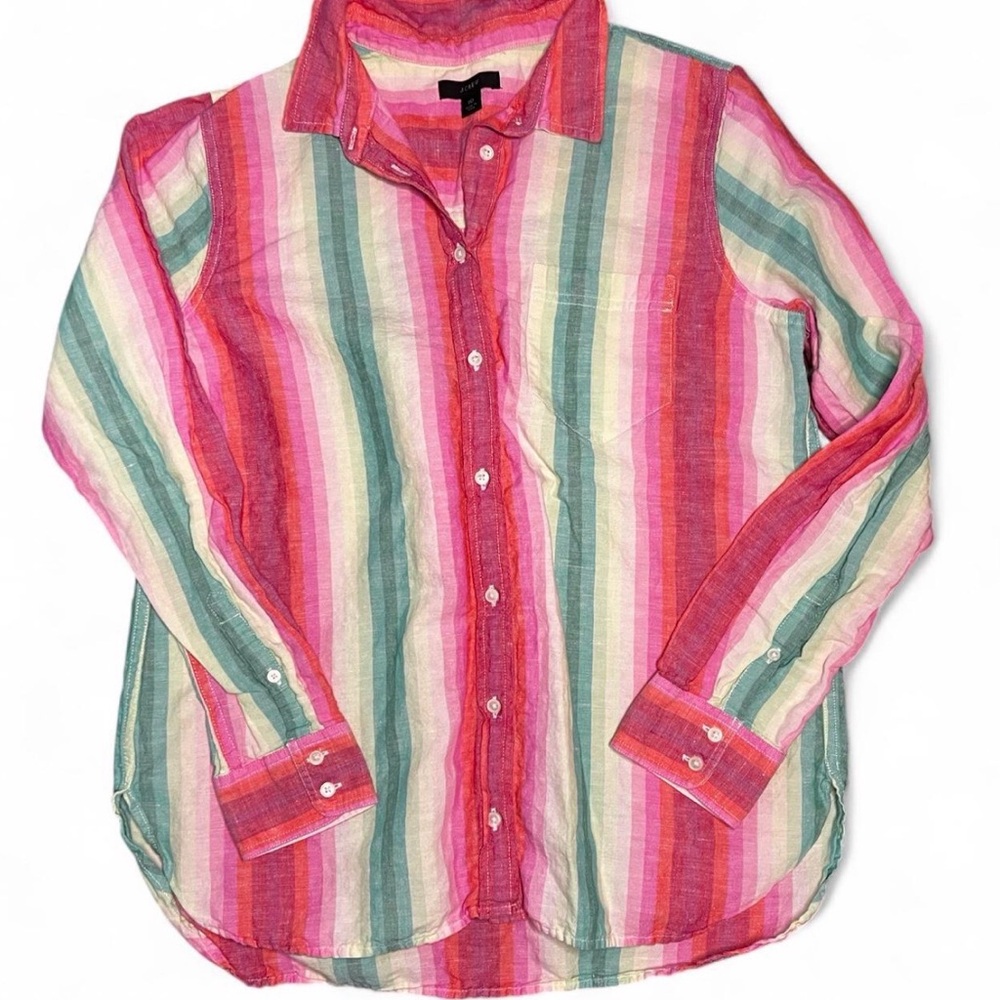 J.Crew Colorful Striped Button-Up